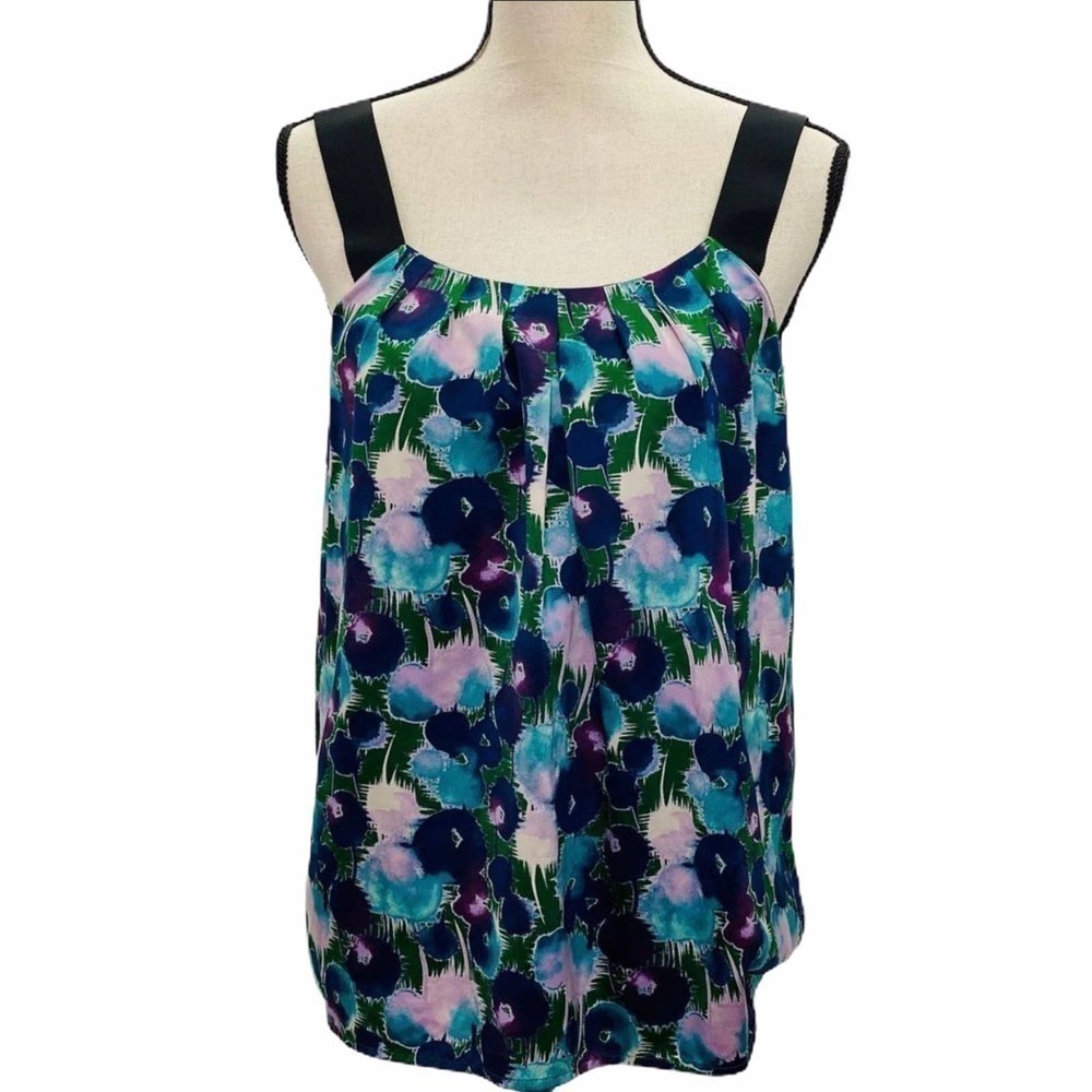 ANN Taylor LOFT Casual Floral Wide Strap Tank S